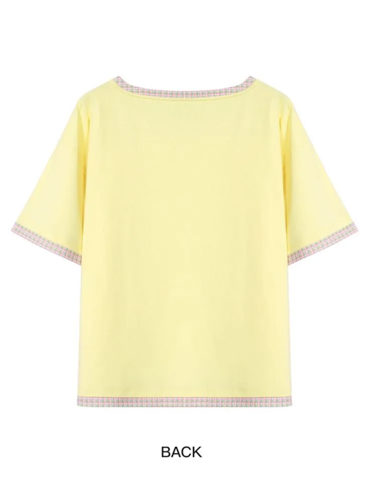 light yellow patch T-shirt