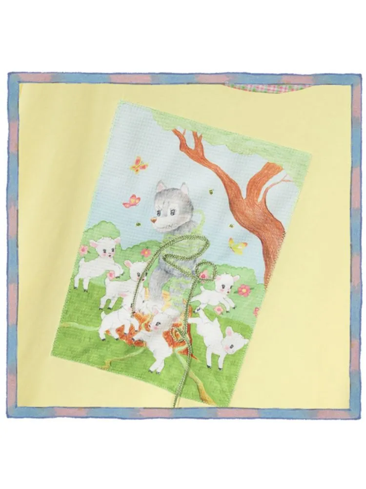 light yellow patch T-shirt