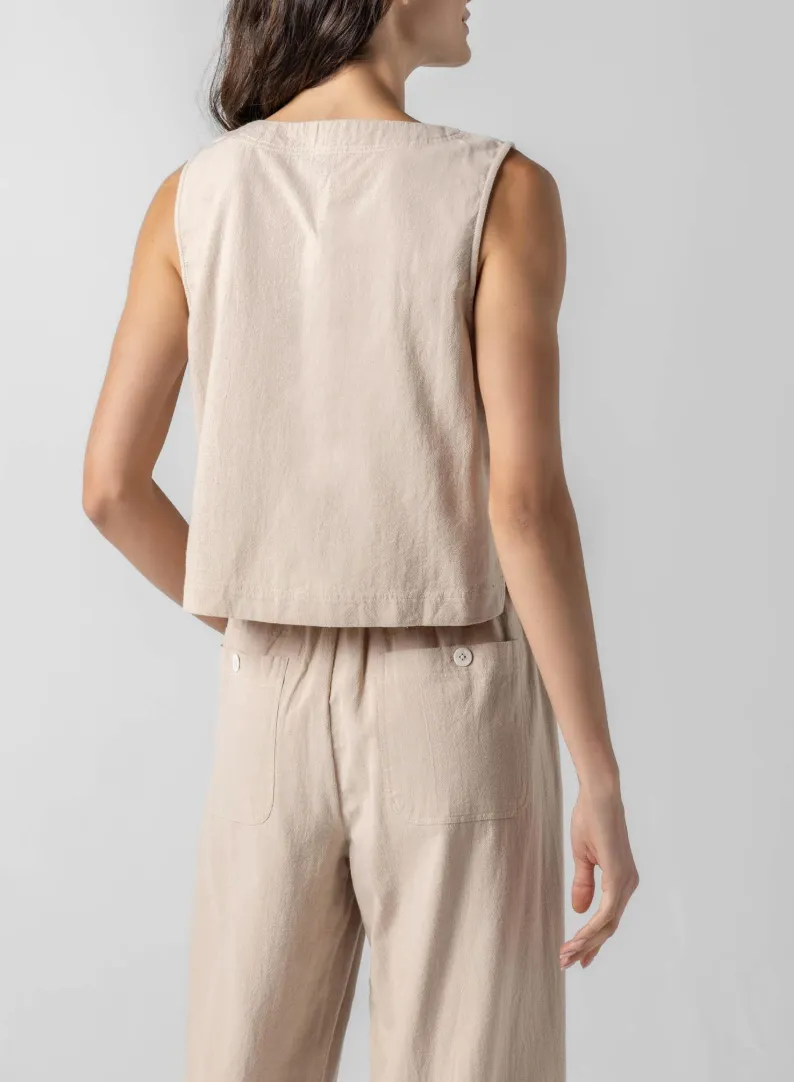 LILLA P CROSS FRONT SLEEVELESS TOP