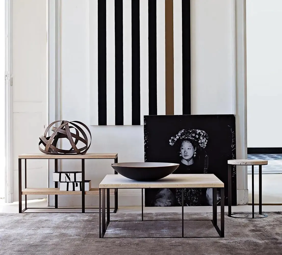 Lithos Small Table with Painted Frame