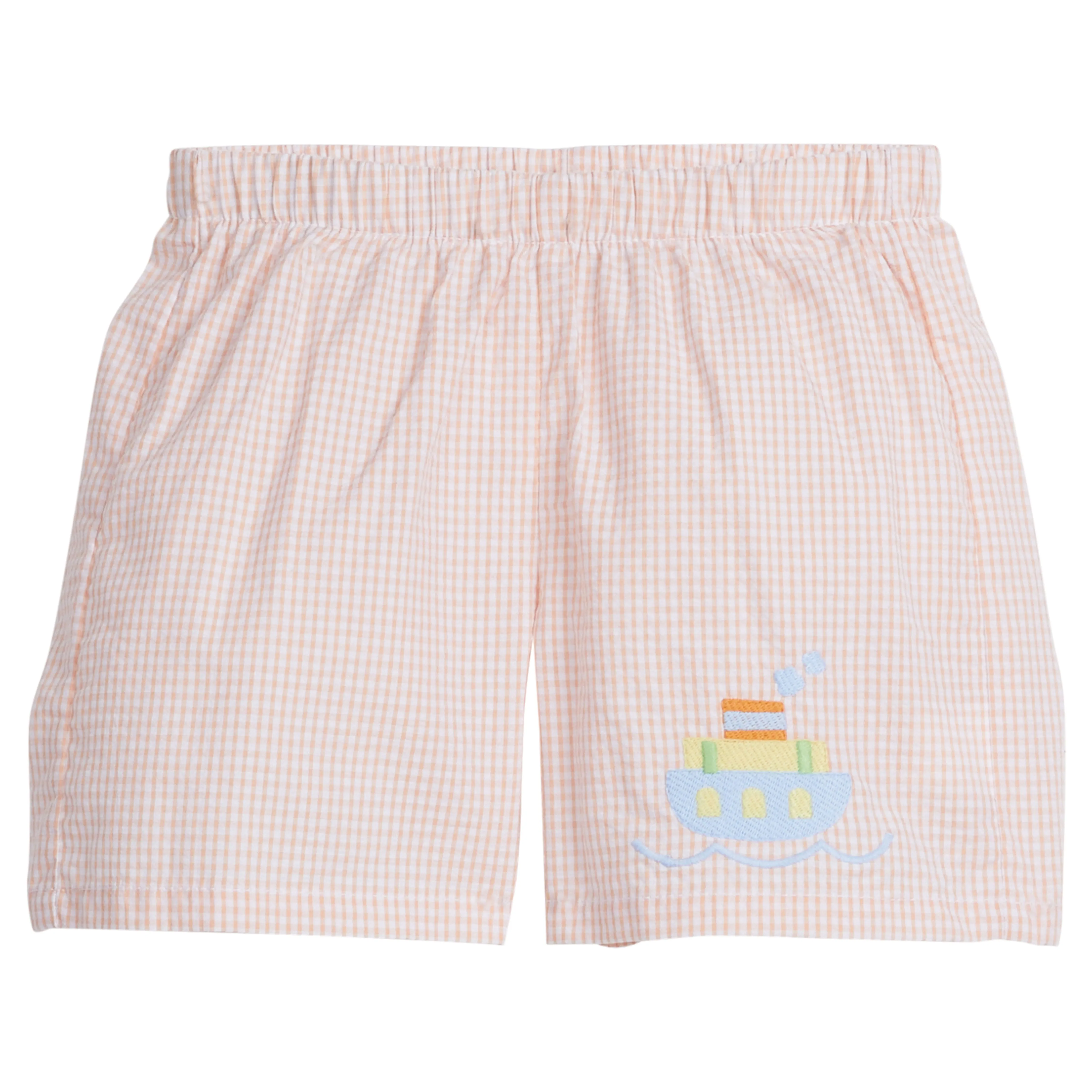 Little English: Applique Basic Short- Tugboat