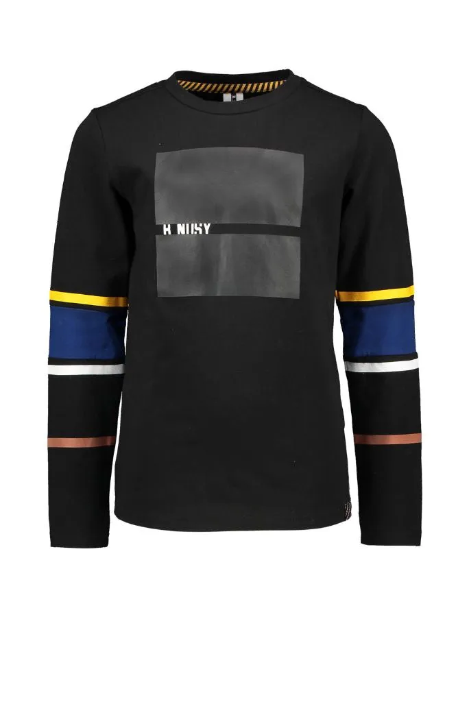 Long Sleeve Top with Printed Stripes
