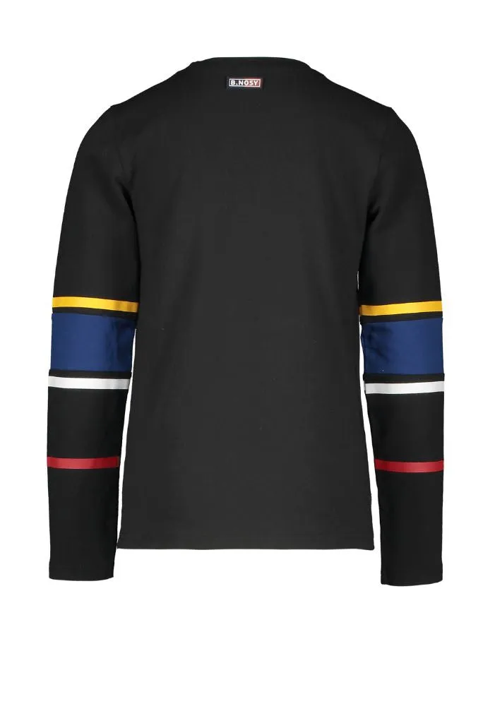 Long Sleeve Top with Printed Stripes
