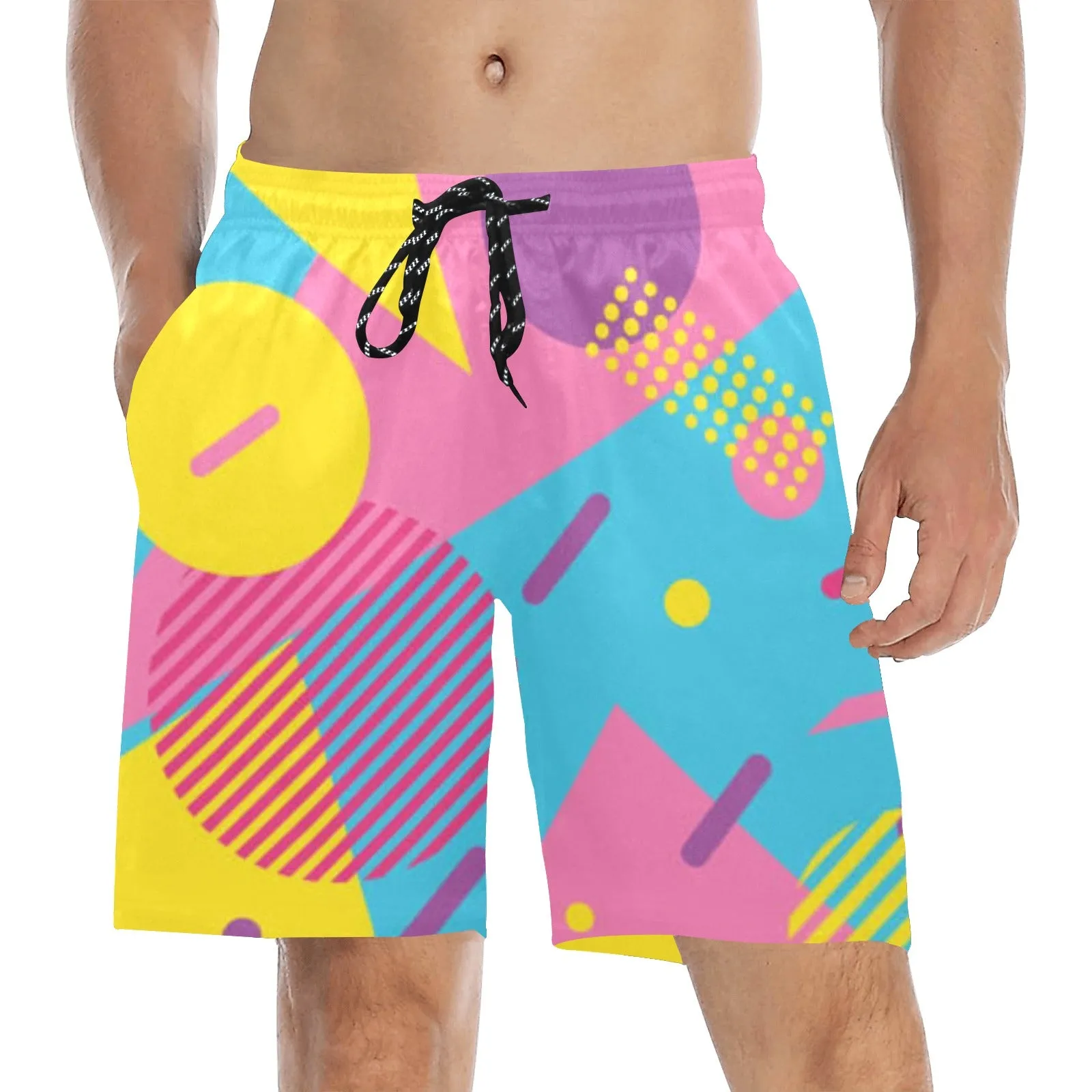 LOUD 90s Wallpaper Print Men's Mid-Length Beach Shorts