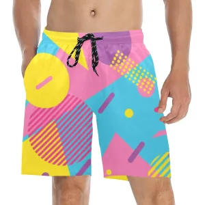 LOUD 90s Wallpaper Print Men's Mid-Length Beach Shorts