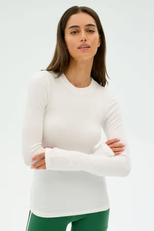 Louise Rib Long Sleeve - White