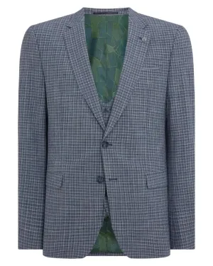 Lucian Check Suit Jacket - Blue