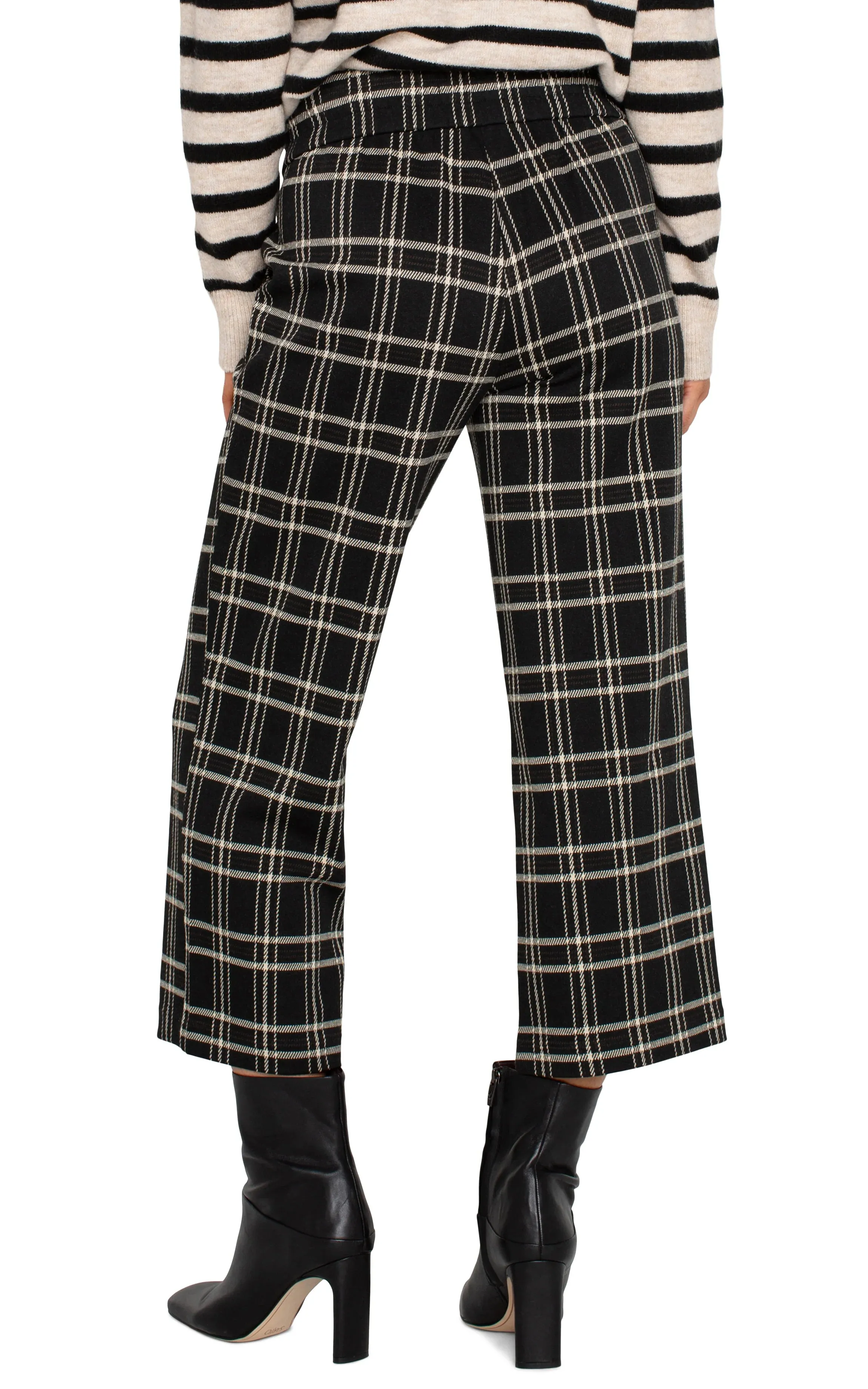 Mabel Ankle Straight in Black/Oatmeal Windowpane