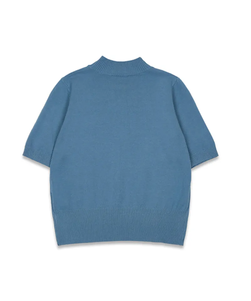 MACKY Golf: Half-Neck Viscose Knit - Sky Blue