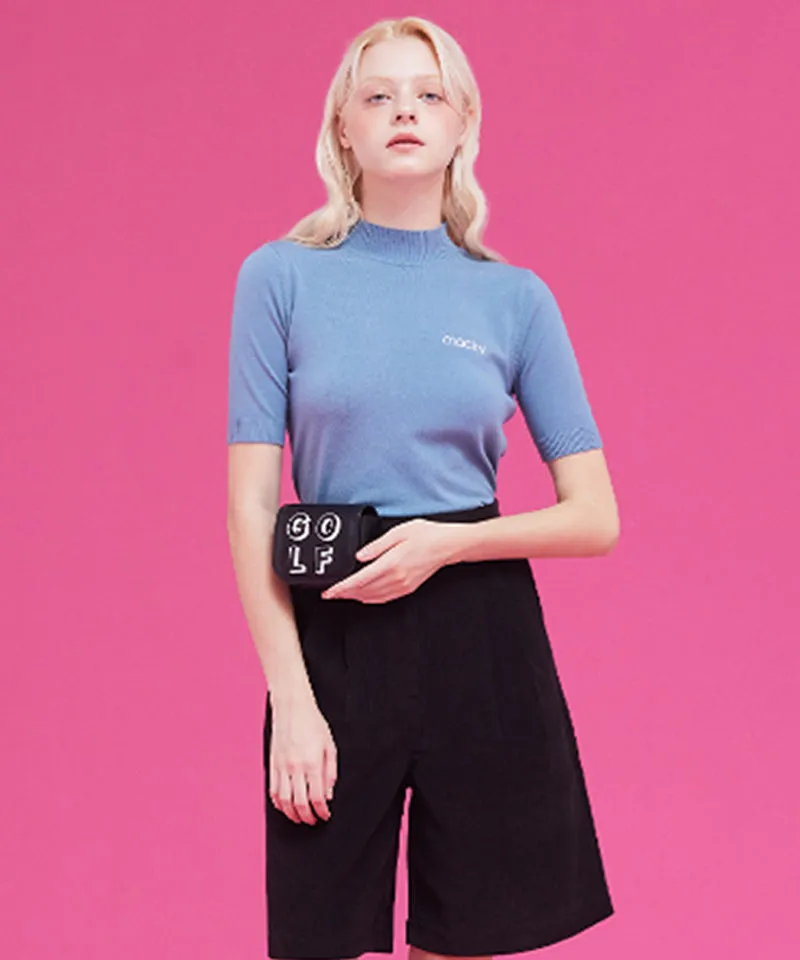 MACKY Golf: Half-Neck Viscose Knit - Sky Blue