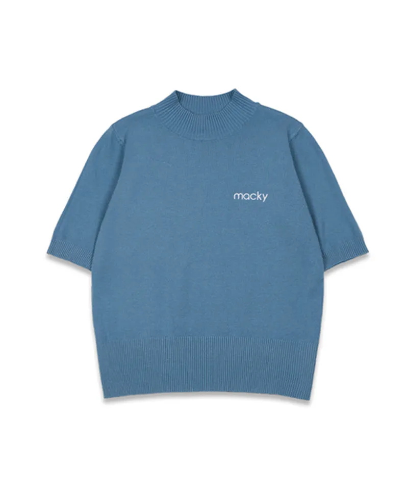 MACKY Golf: Half-Neck Viscose Knit - Sky Blue