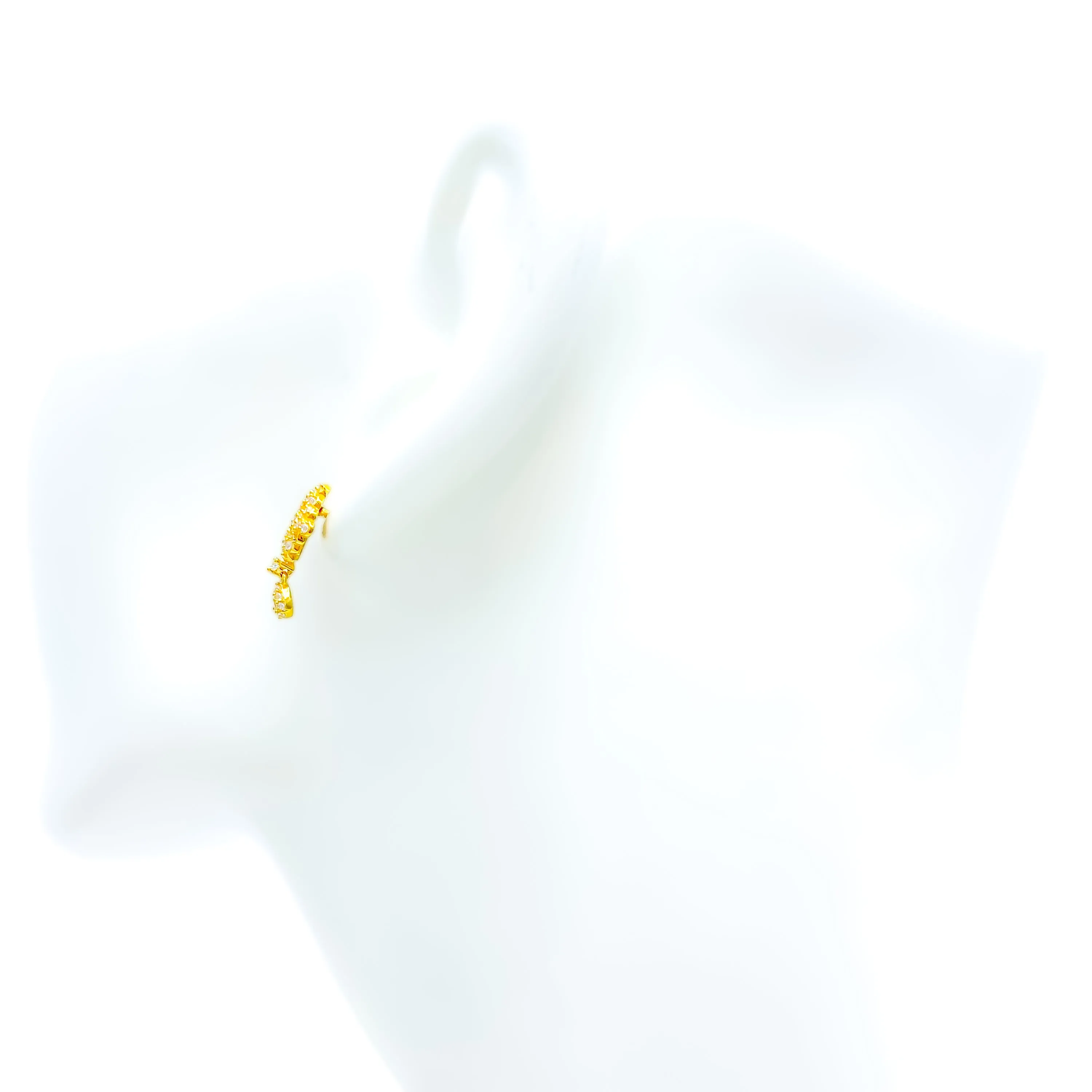 Magnificent Lightweight 22k Gold CZ Earrings