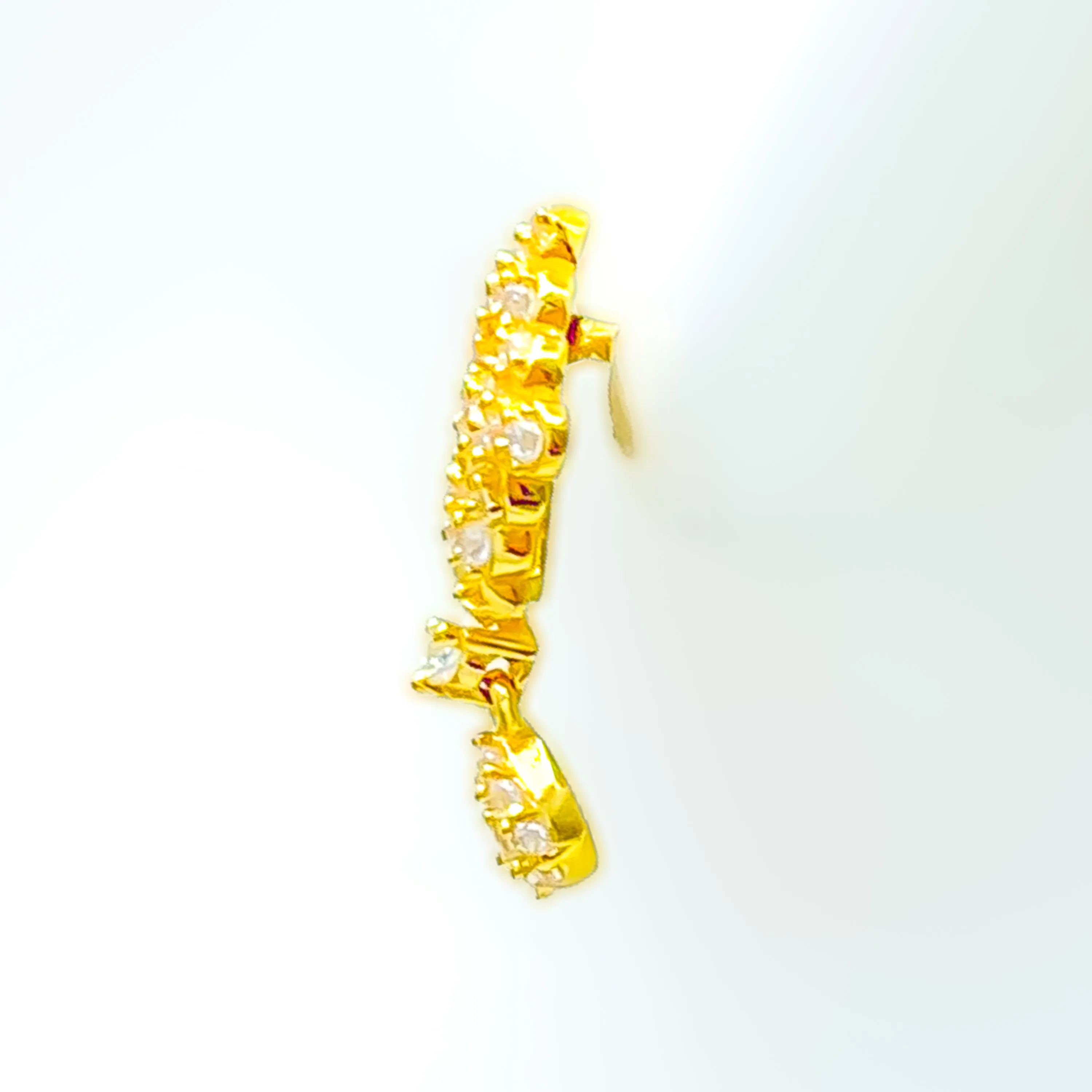 Magnificent Lightweight 22k Gold CZ Earrings