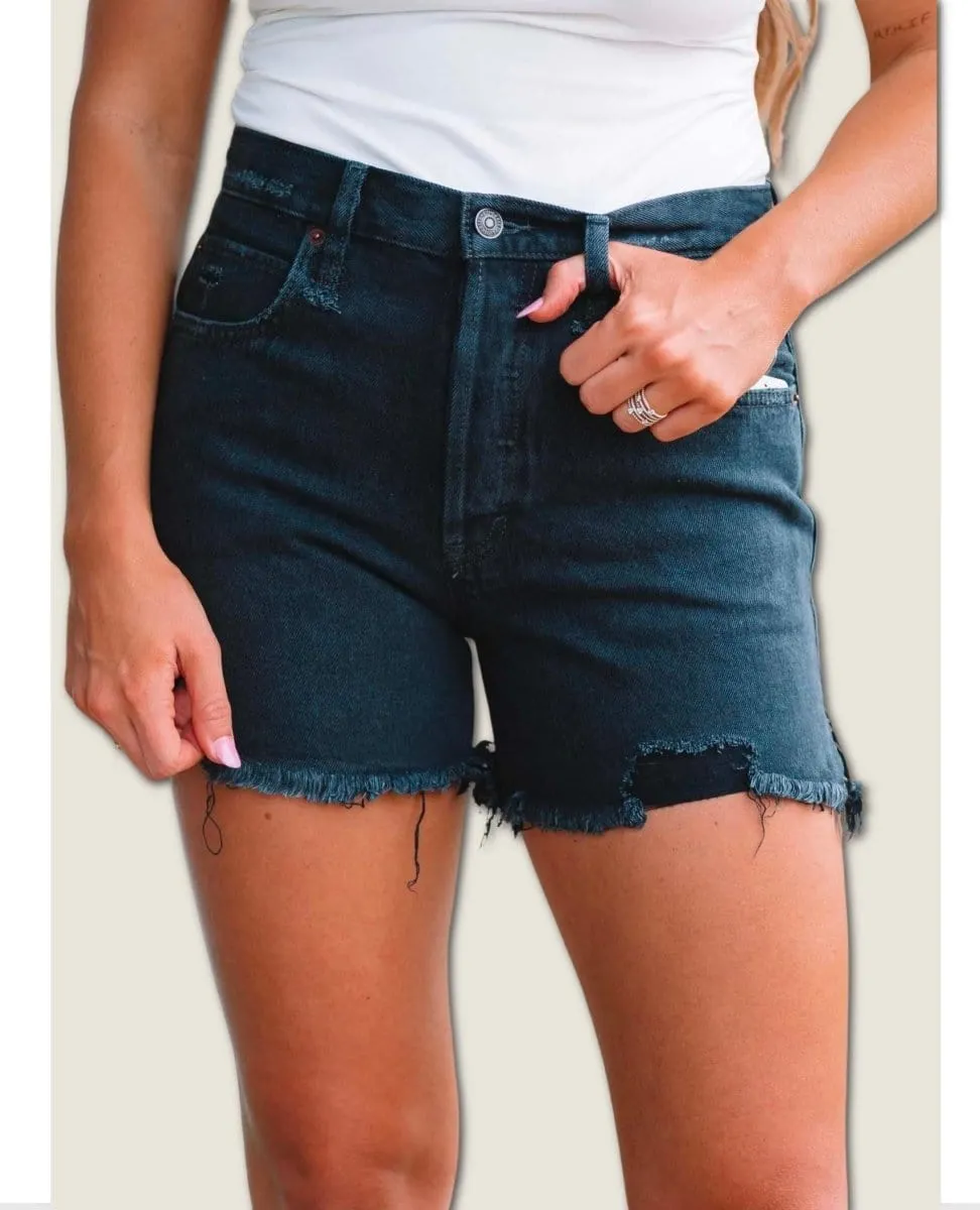 Makai Cut Off Vintage Short Washed Black