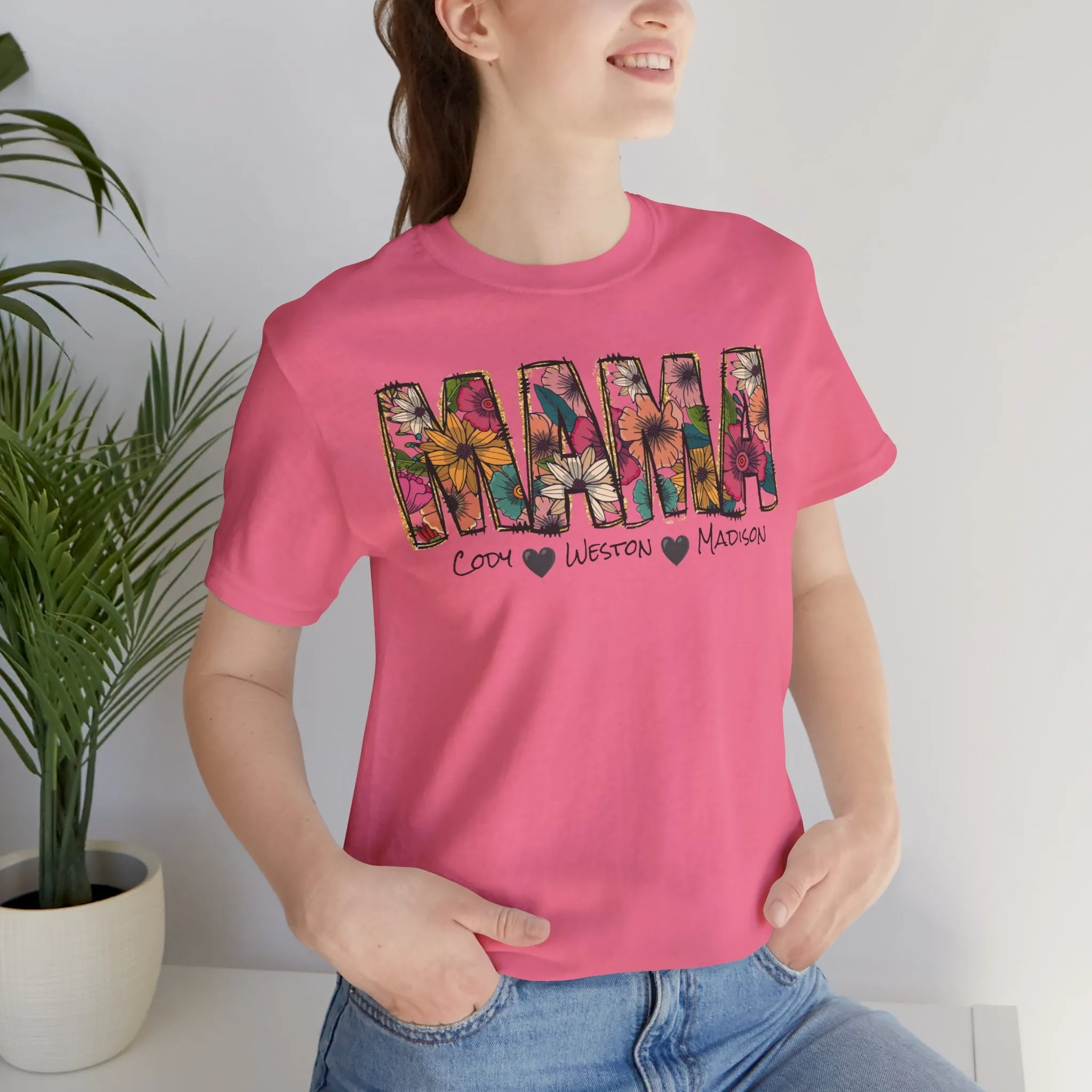 Mama Tee, Mama Shirt, Mothers Day Shirt, Personalized Tee, Jersey Short Sleeve Tee