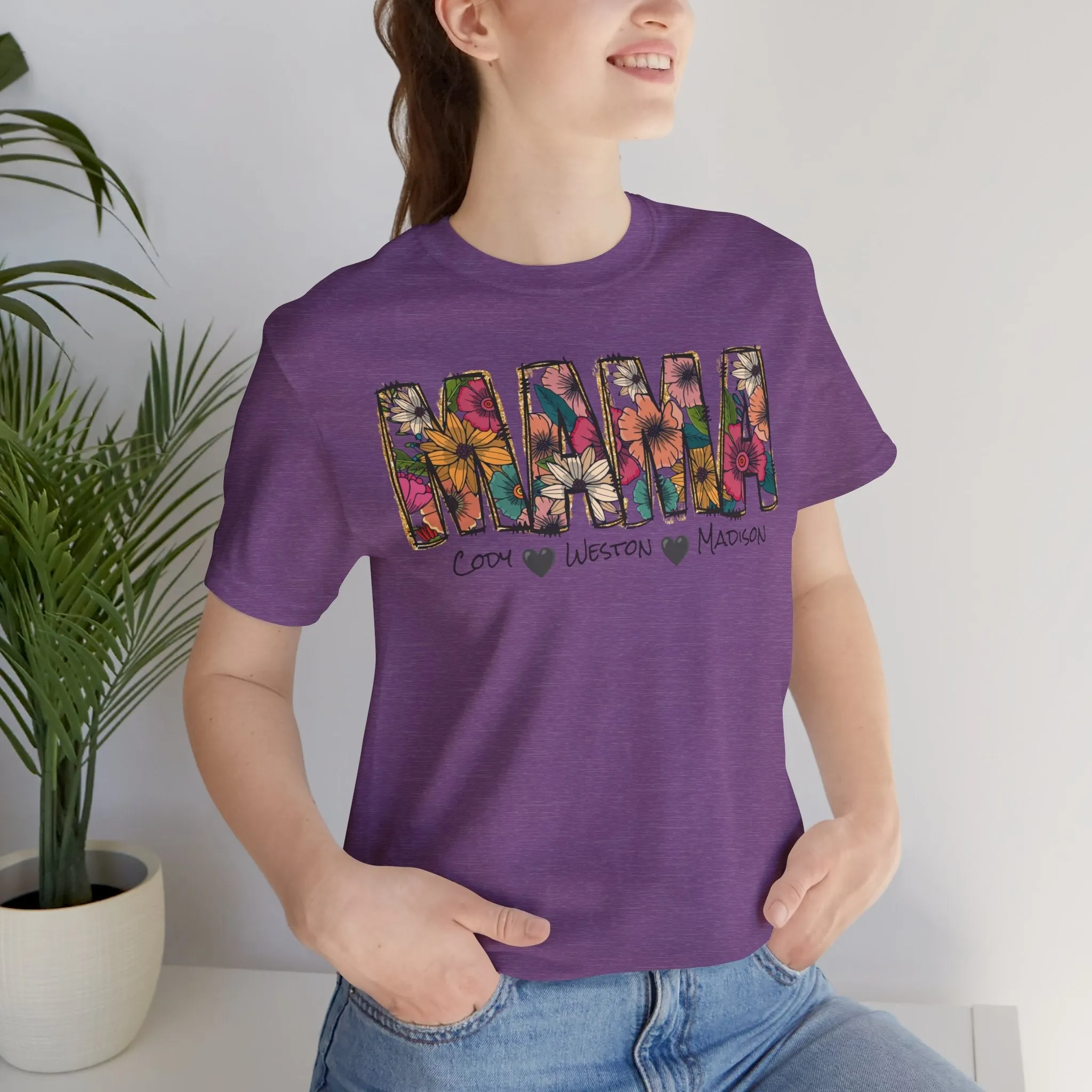 Mama Tee, Mama Shirt, Mothers Day Shirt, Personalized Tee, Jersey Short Sleeve Tee