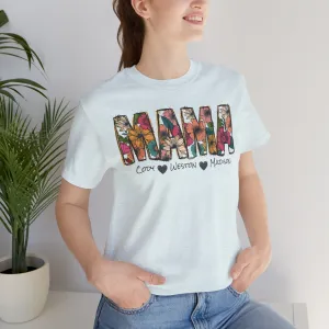 Mama Tee, Mama Shirt, Mothers Day Shirt, Personalized Tee, Jersey Short Sleeve Tee