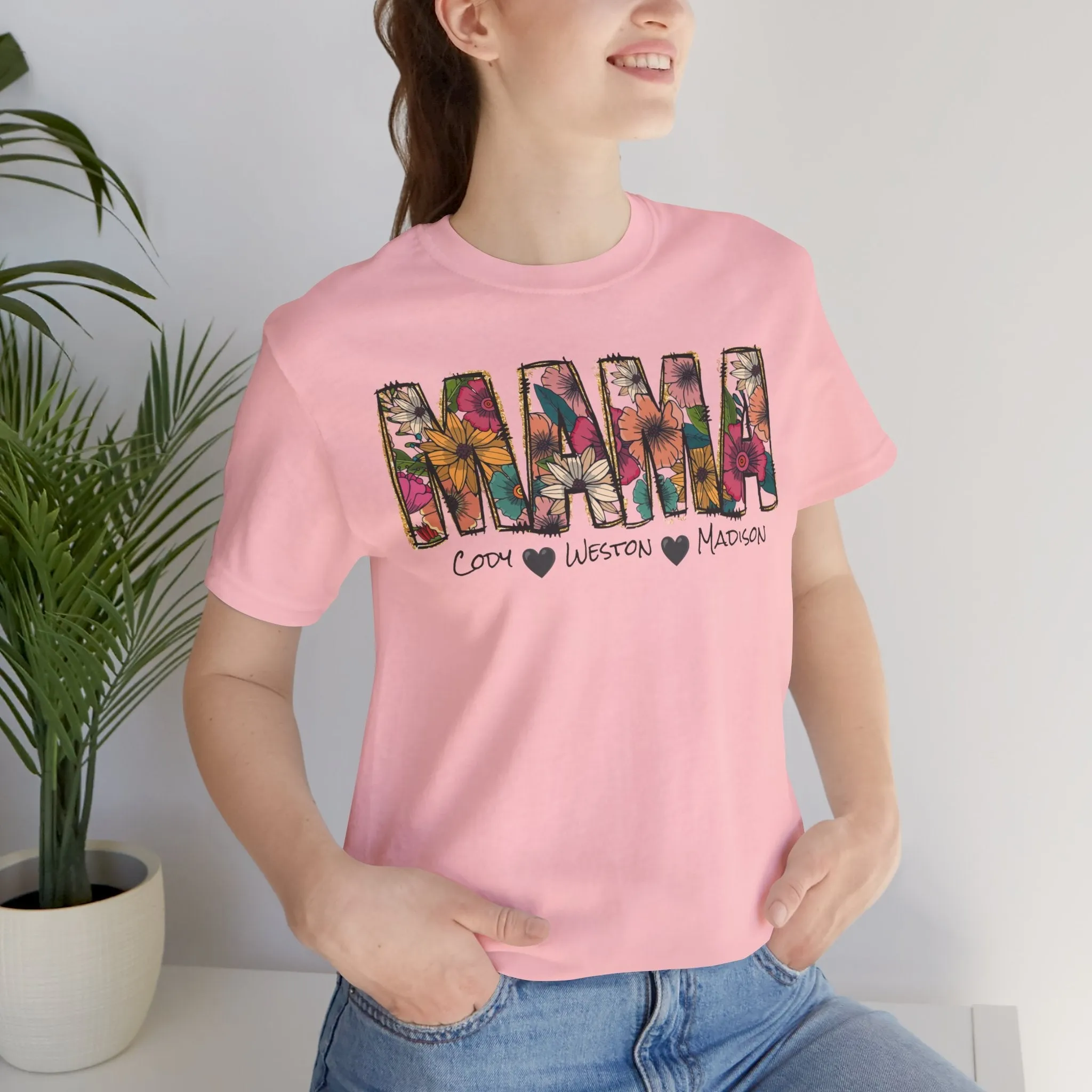 Mama Tee, Mama Shirt, Mothers Day Shirt, Personalized Tee, Jersey Short Sleeve Tee
