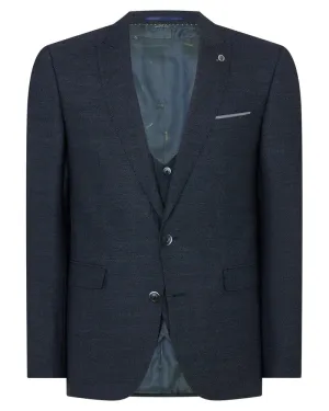 Mario Textured Suit Jacket - Navy