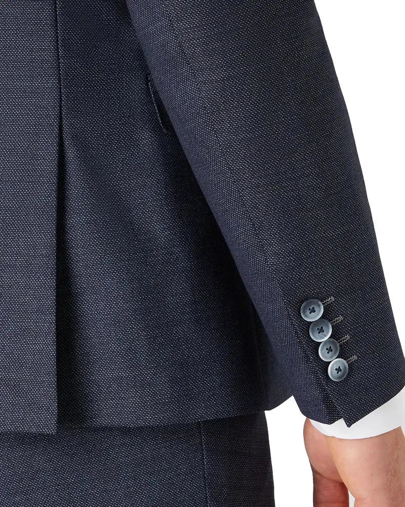 Mario Textured Suit Jacket - Navy
