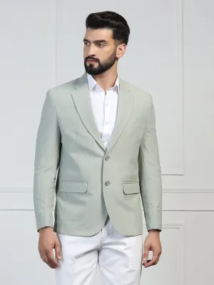 Men Corduroy Light Green Blazer