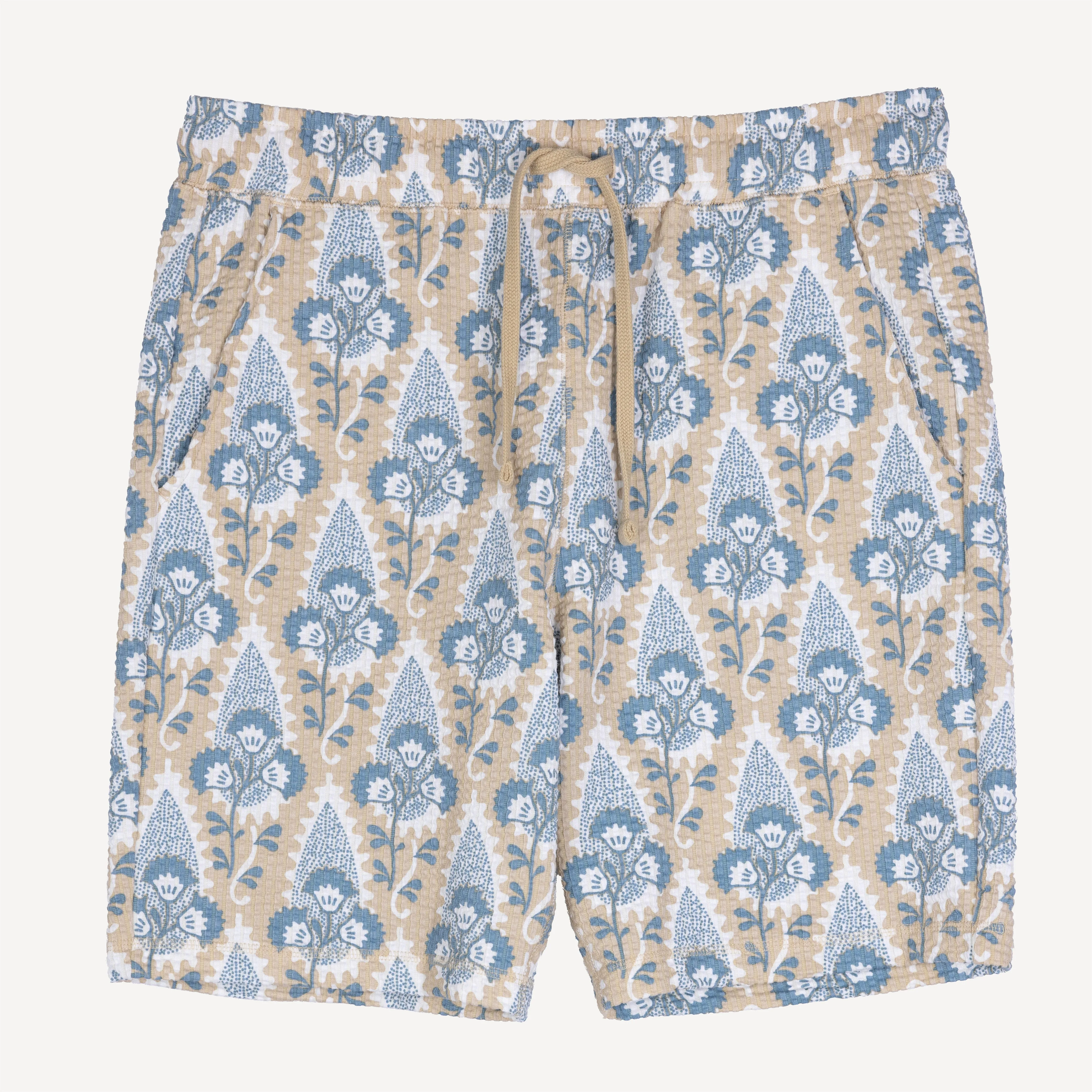 Mens Cool Knit Seersucker Shorts - Ancient Scroll