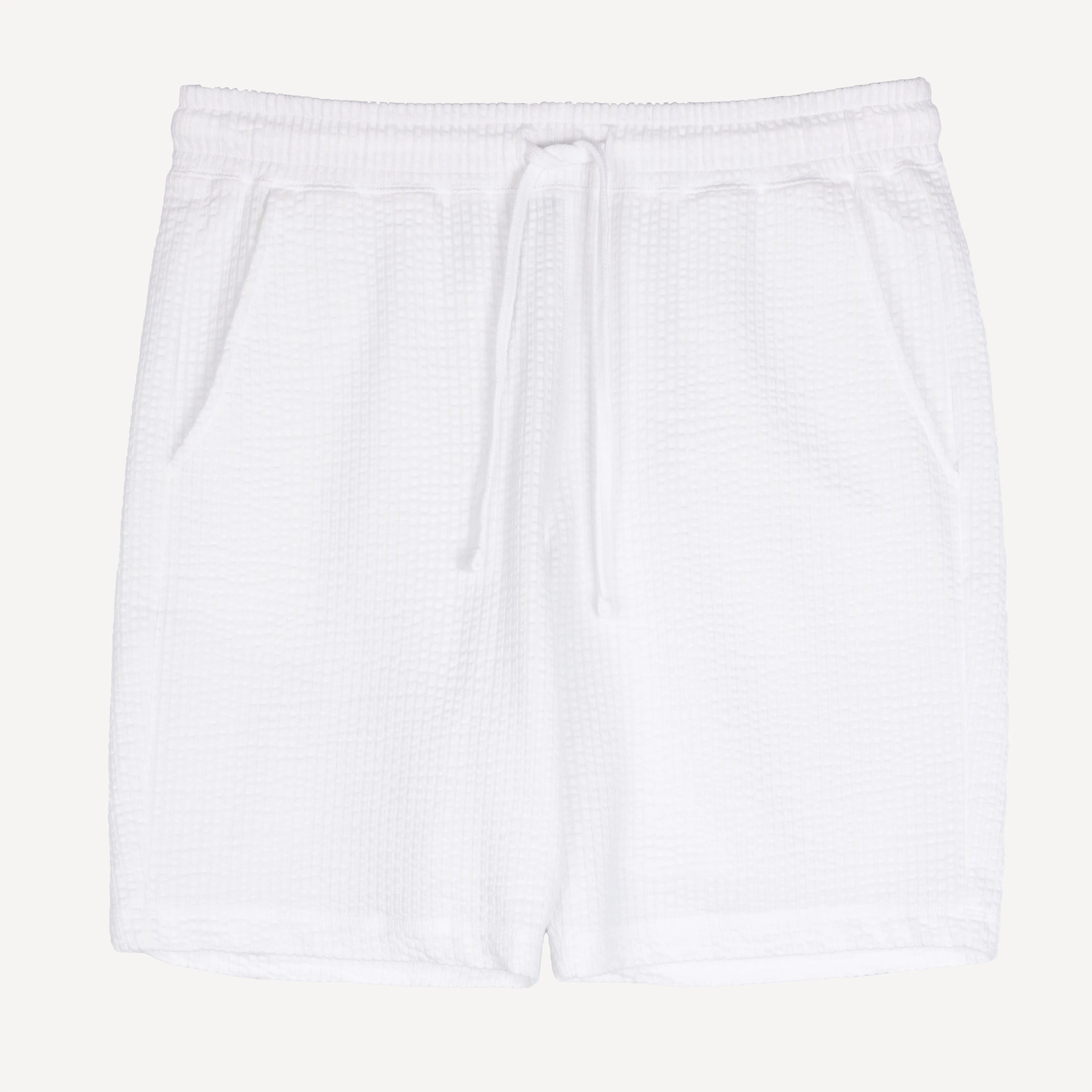 Mens Cool Knit Seersucker Shorts - White