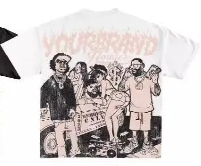 Men's Hip-Hop Graphic Cotton T-Shirt.