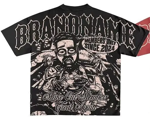 Men's Hip-Hop Graphic Cotton T-Shirt.