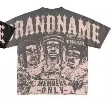 Men's Hip-Hop Graphic Cotton T-Shirt.