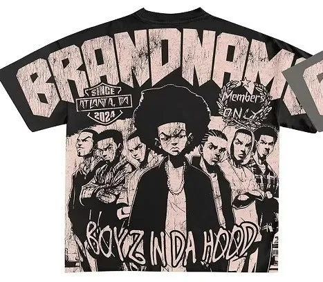Men's Hip-Hop Graphic Cotton T-Shirt.