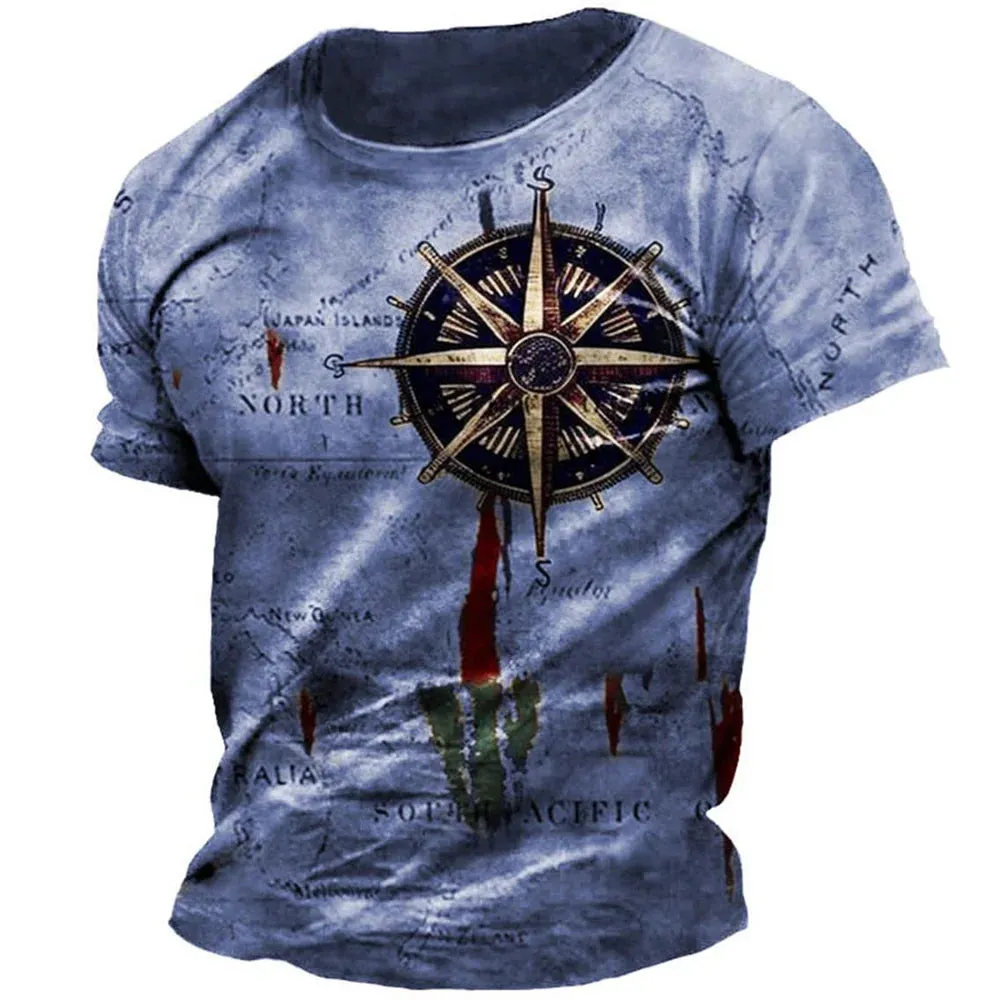 Men's Vintage Nautical Map T-Shirt