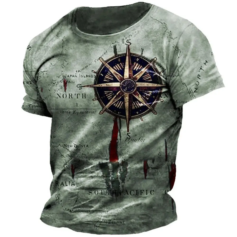 Men's Vintage Nautical Map T-Shirt
