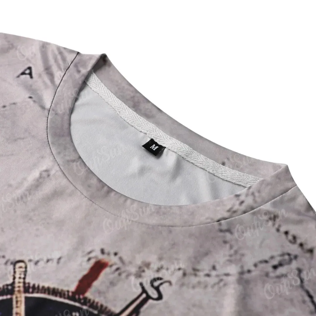 Men's Vintage Nautical Map T-Shirt