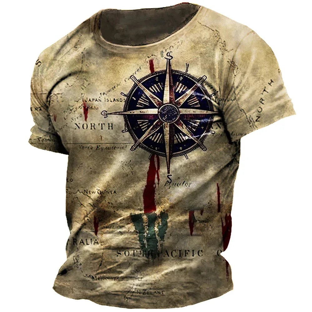 Men's Vintage Nautical Map T-Shirt