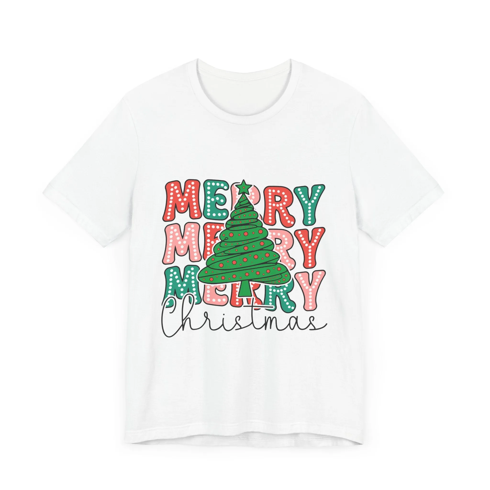 Merry Merry Christmas Tree Women's Jersey Short Sleeve Tee