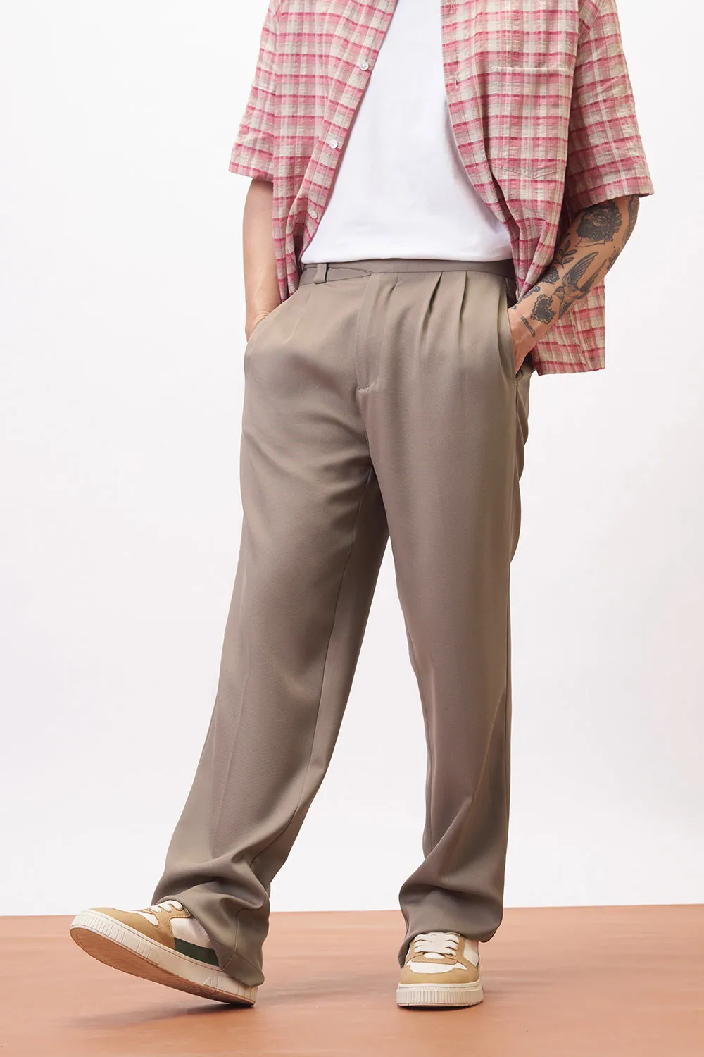 Mink Beige Gurkha Men's Korean Pants