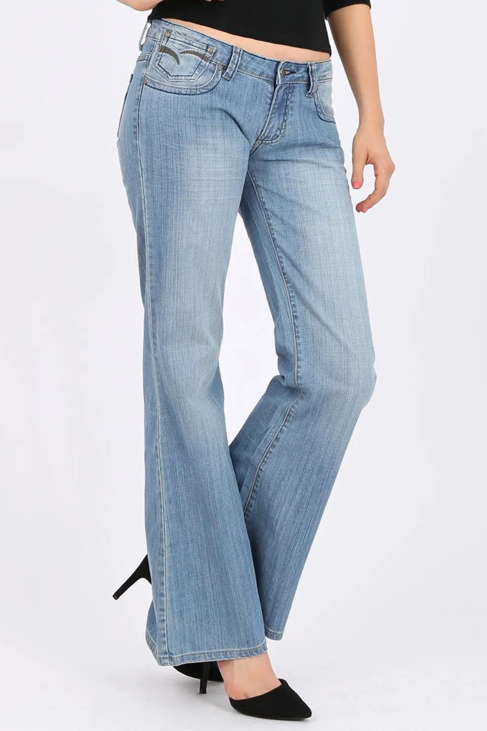 MISS PINKI Fiona wide leg Jeans in light blue