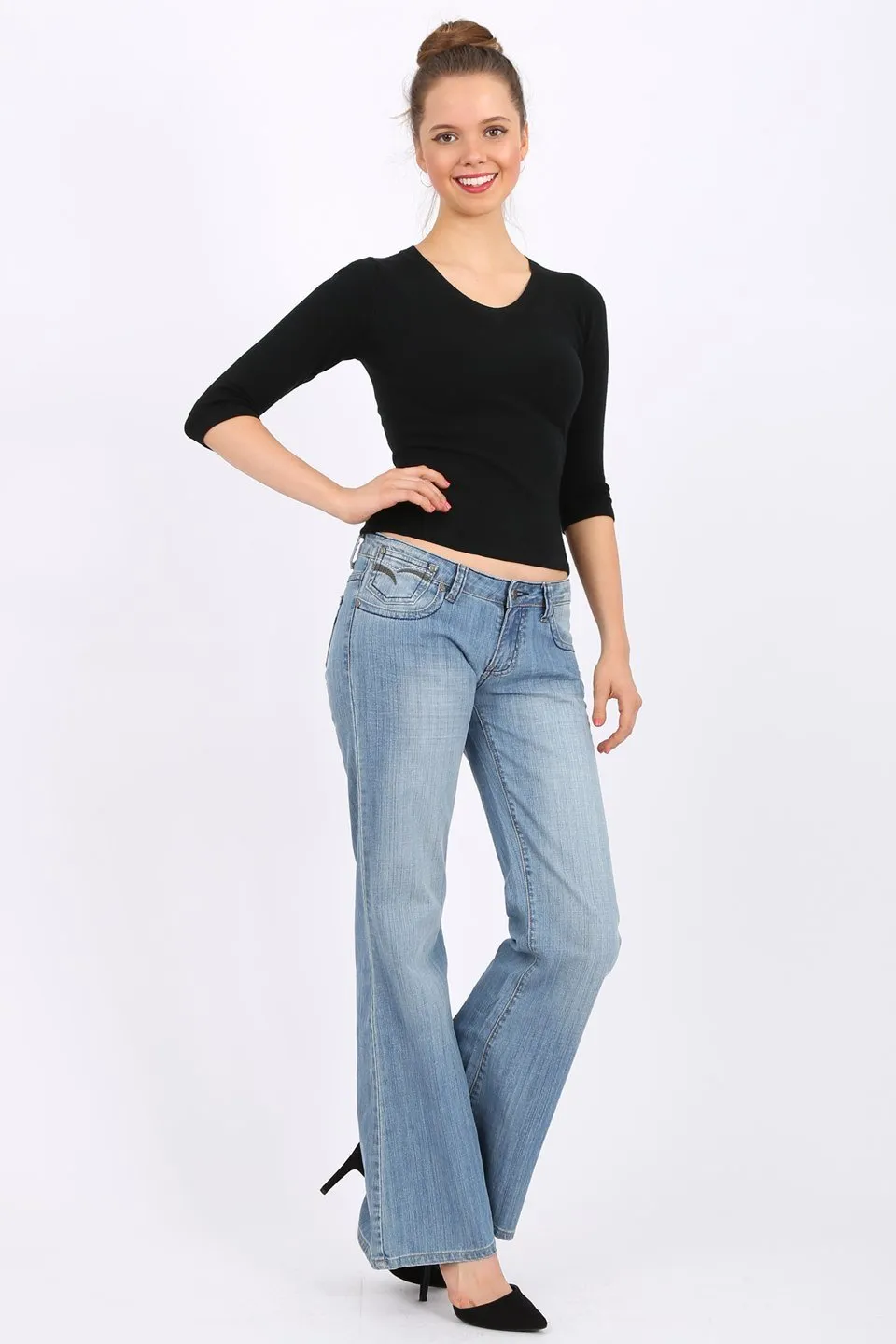 MISS PINKI Fiona wide leg Jeans in light blue