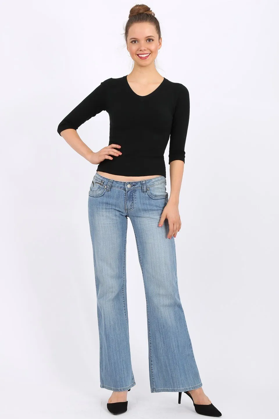 MISS PINKI Fiona wide leg Jeans in light blue