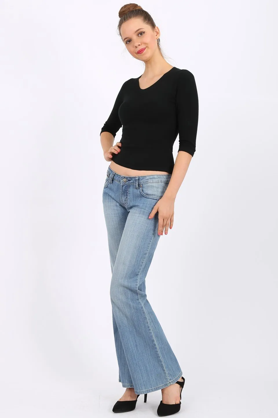 MISS PINKI Fiona wide leg Jeans in light blue