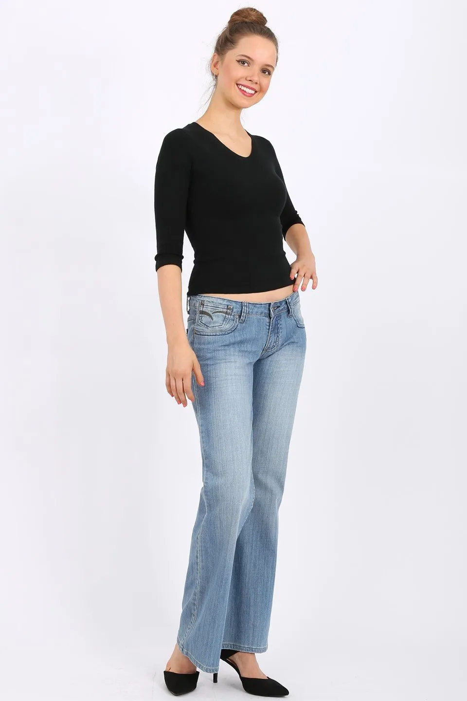 MISS PINKI Fiona wide leg Jeans in light blue