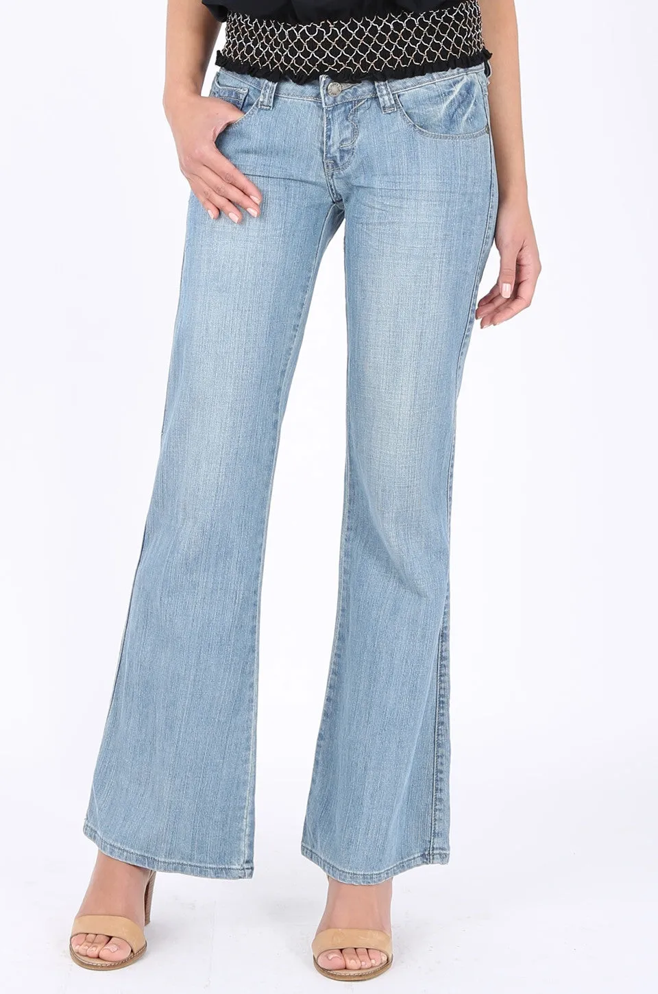 MISS PINKI Lily Wide leg jeans in light blue