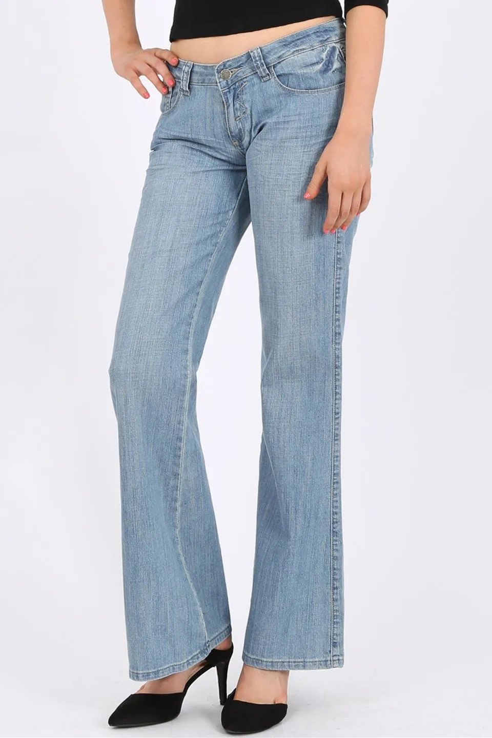 MISS PINKI Lily Wide leg jeans in light blue