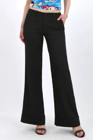 MISS PINKI Millie tailored cuffed work pants in Black