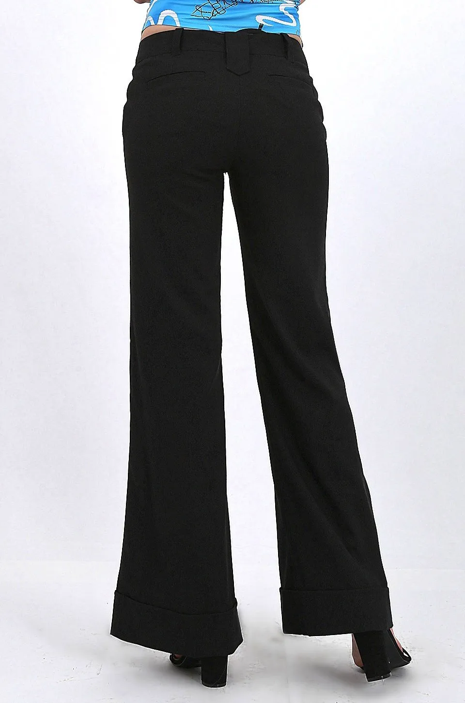 MISS PINKI Millie tailored cuffed work pants in Black