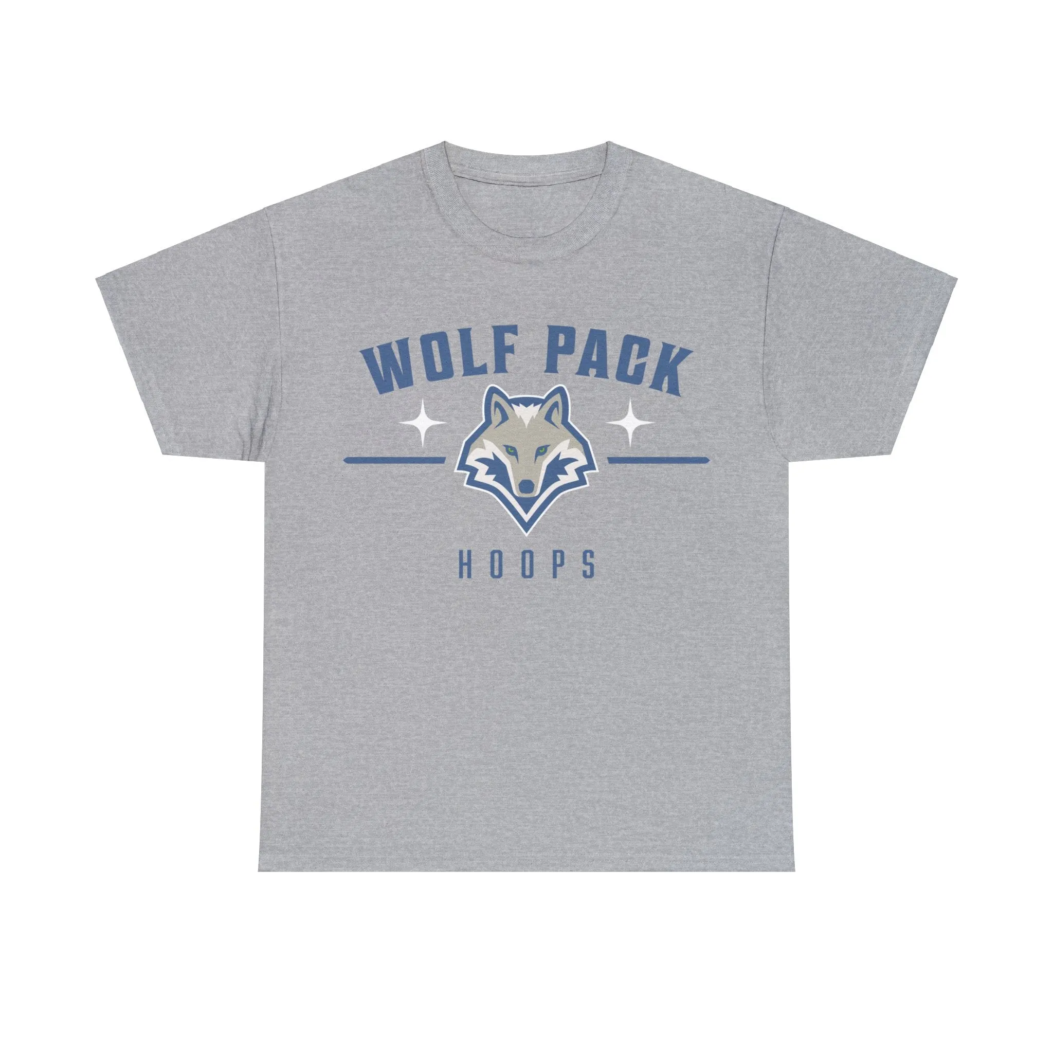 Mitch Creek Wolf Pack Hoops Logo Back Heavy Cotton Tee Adult