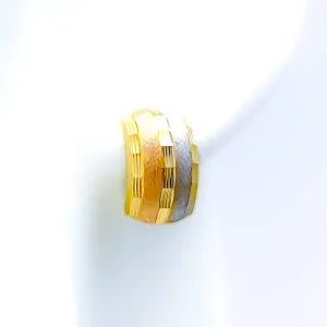 Multi-Tone Dainty 22k Gold Earrings