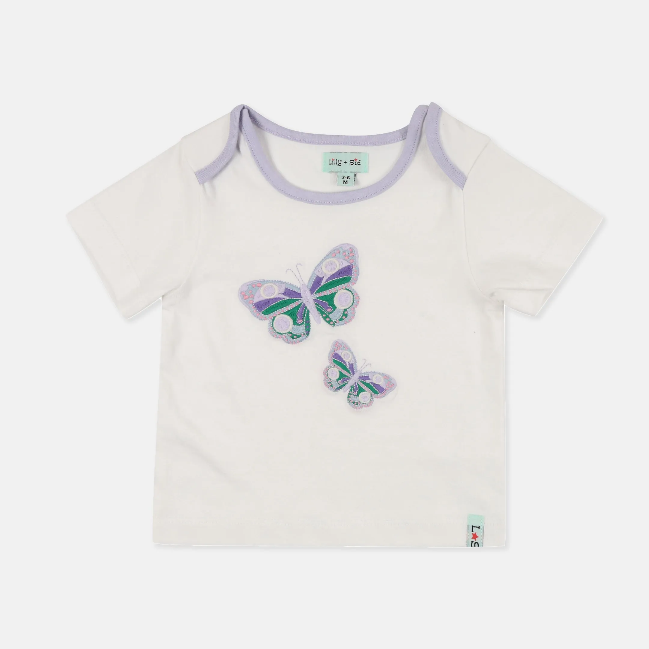 Multicoloured Butterfly Applique Top And Short Set