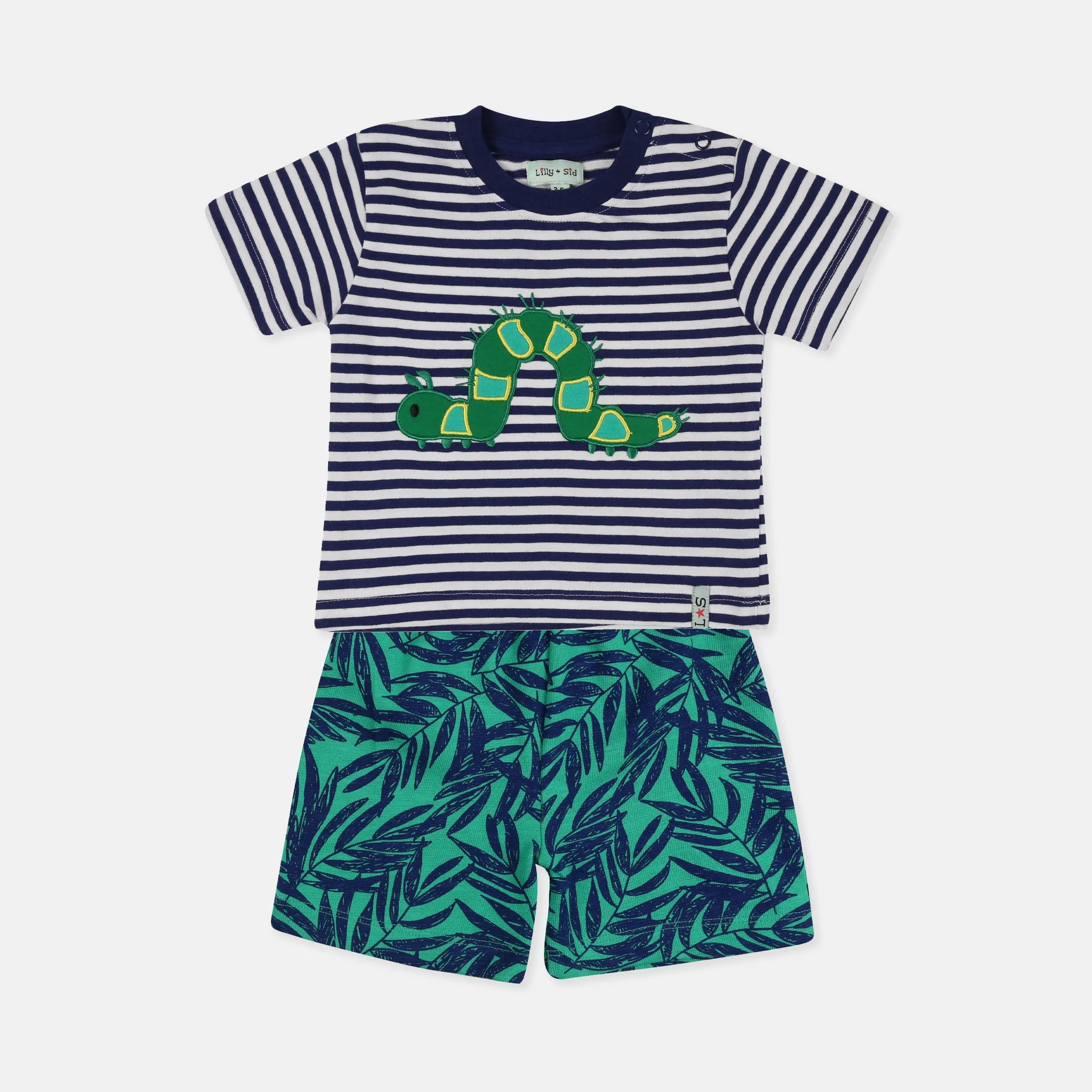 Multicoloured Caterpillar Print Top and Short Set